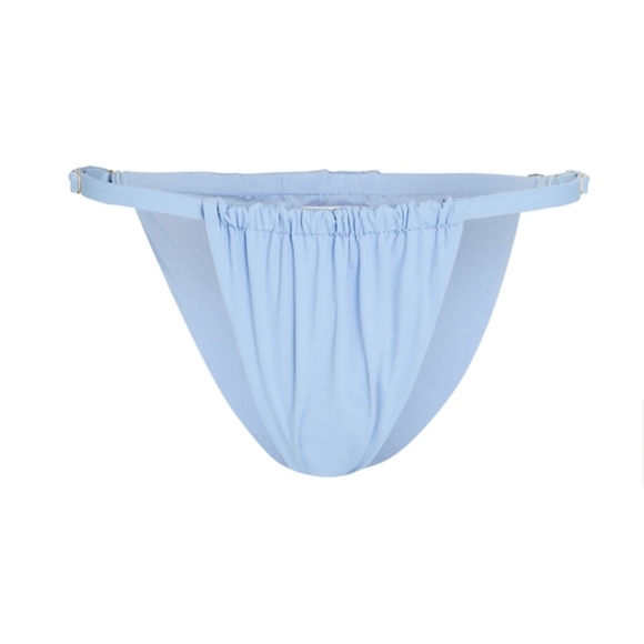 WeWoreWhat Ruched String Bikini Bottoms Powder Blue - Picture 2 of 9